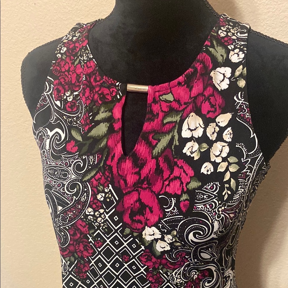 White House Black Market Pink Fitted Cut Out Sleeveless Top - Picture 2 of 7